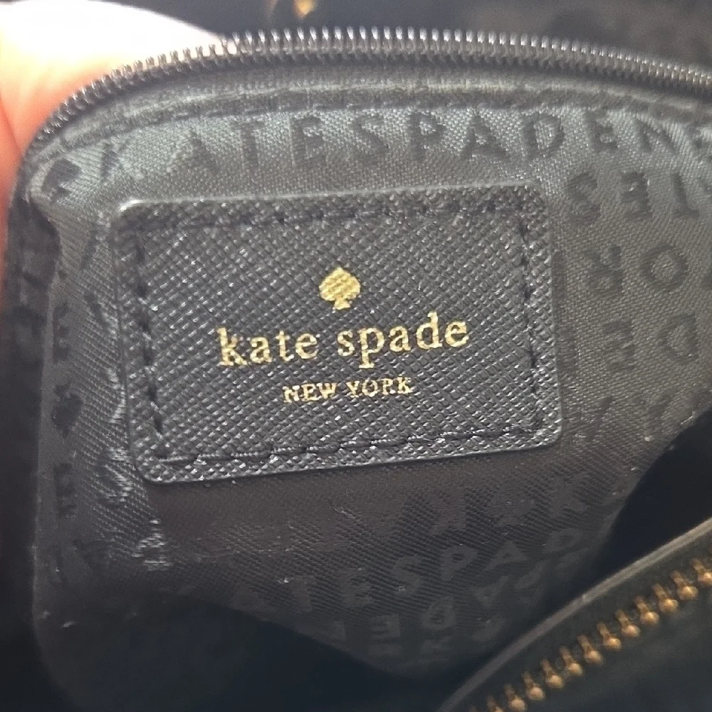 Kate Spade Large Black Shoulder Bag with Silver Accents